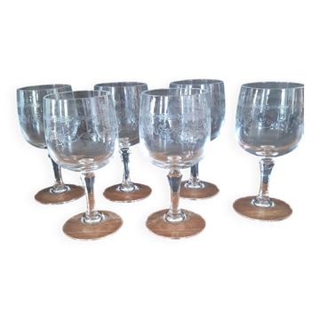 6 verres à vin blanc en cristal d arques Matignon