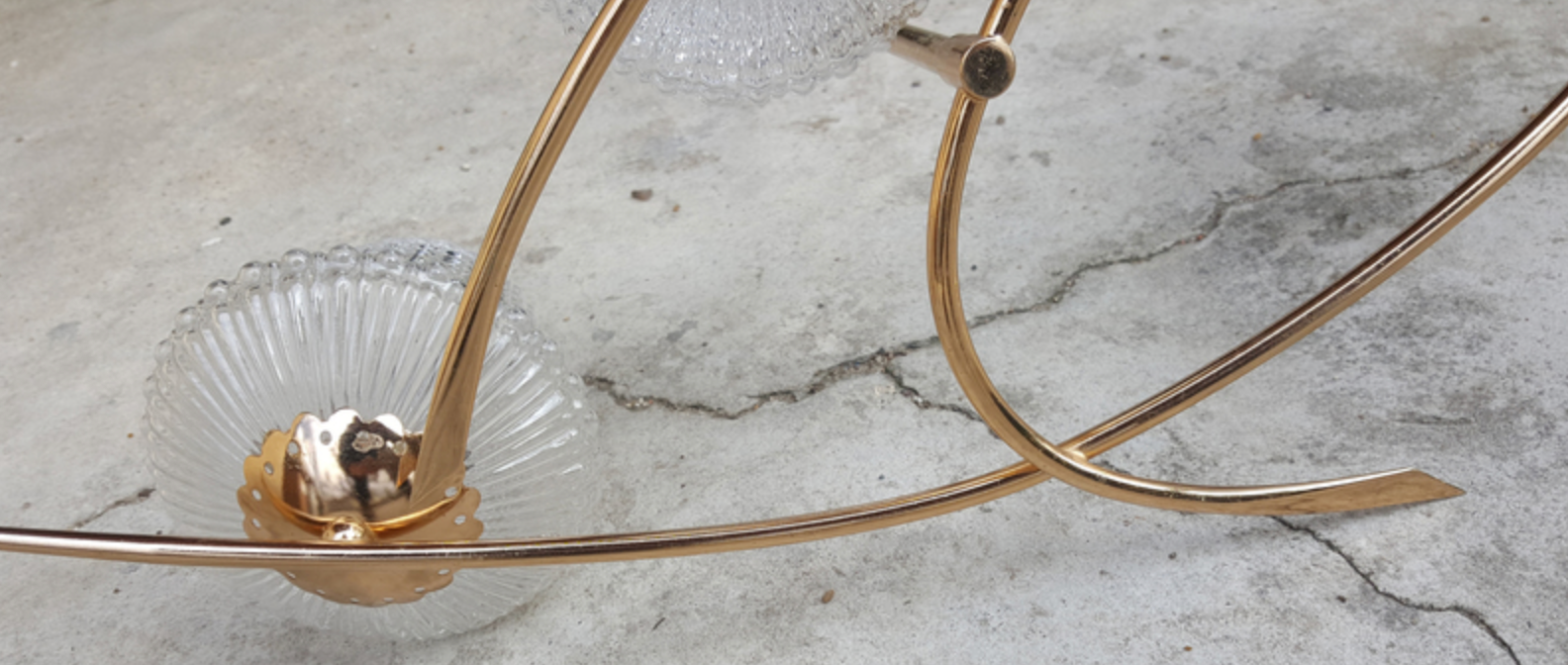 Maison Arlus 3 lights brass vintage 50s chandelier