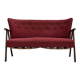 1960s, Danish 2-seater sofa, red furniture fabric, beech wood.