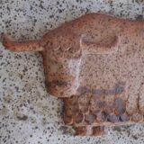 Stylized ceramic bull by Rolf Palm