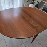 Round teak table in Scandinavian design from the late 1960s.