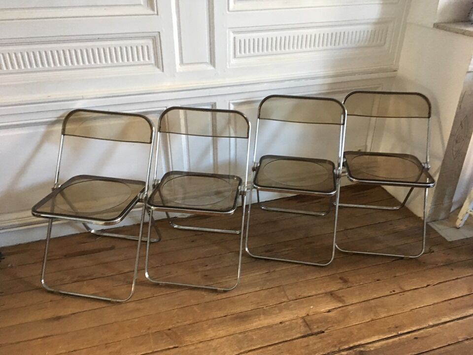 Set of Plia chairs by Giancarlo Piretti for Castelli