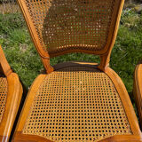 4 caned chairs in cherry wood – Louis XV style