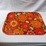 Vintage floral serving tray - 1970s