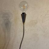 Vintage floor lamp in chrome metal and brass design swiss lumess
