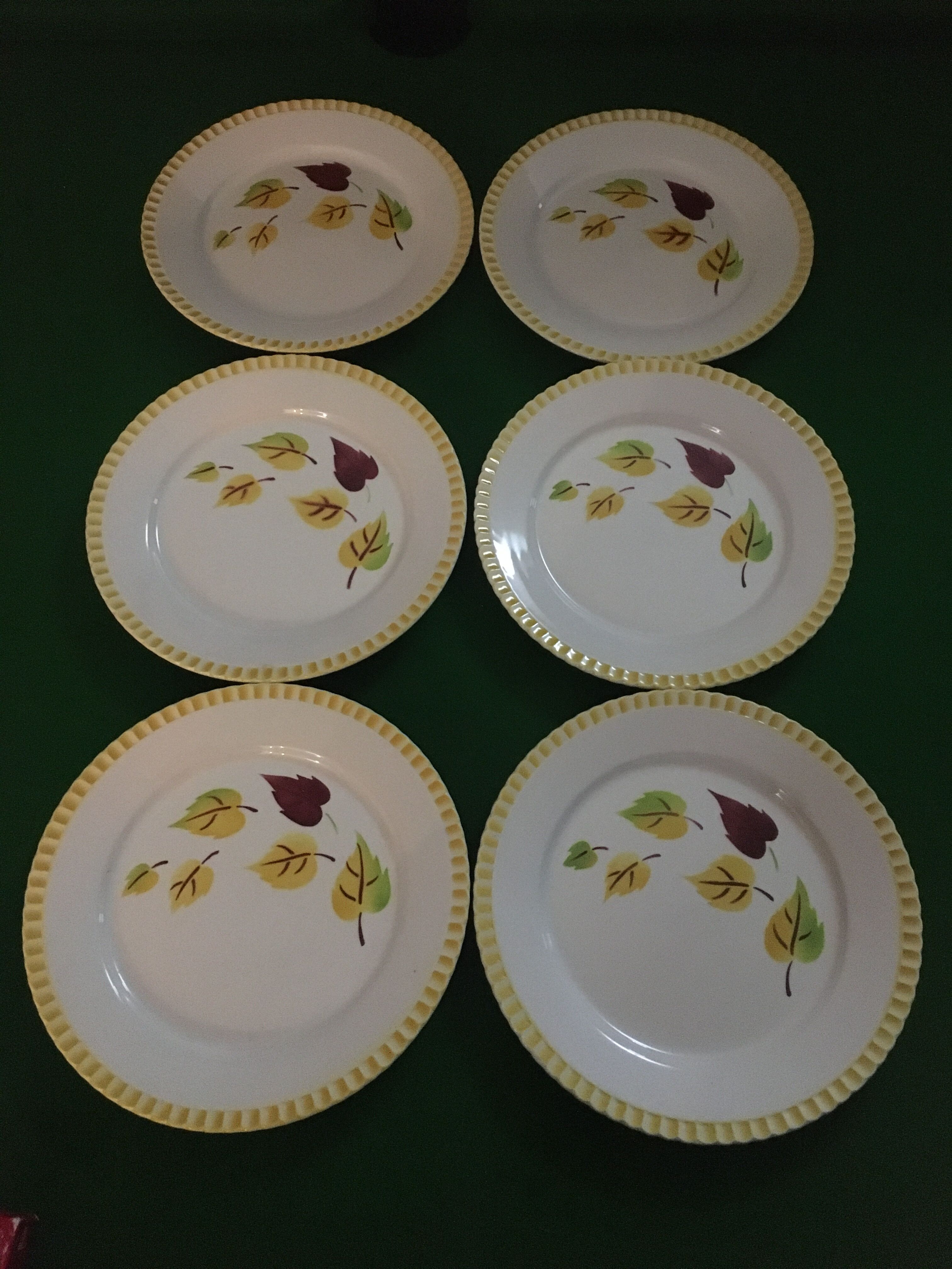 Set of 6 flat plates sarreguemines digoin