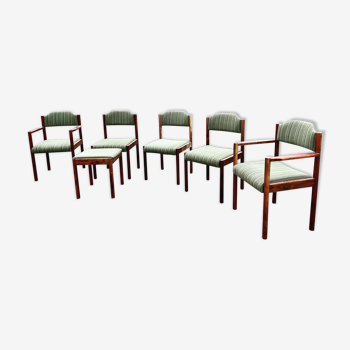 Série de chaises scandinave fauteuil chaise ottoman en palissandre