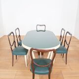 Walnut root dining room, Vittorio Dassi style 1950/1960