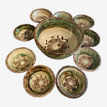 Series of ceramic salad bowls Albert Thiry Vallauris