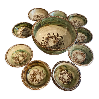 Series of ceramic salad bowls Albert Thiry Vallauris