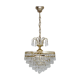Chandeliers, brass crown ceiling lamp, 5 floors, 3 lights, glass tassels. Year 80 90