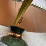 Ceramic Table Lamp with White Shade and Green Marble Effect Base