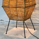 Table lamp in metal and raffia, 50s design