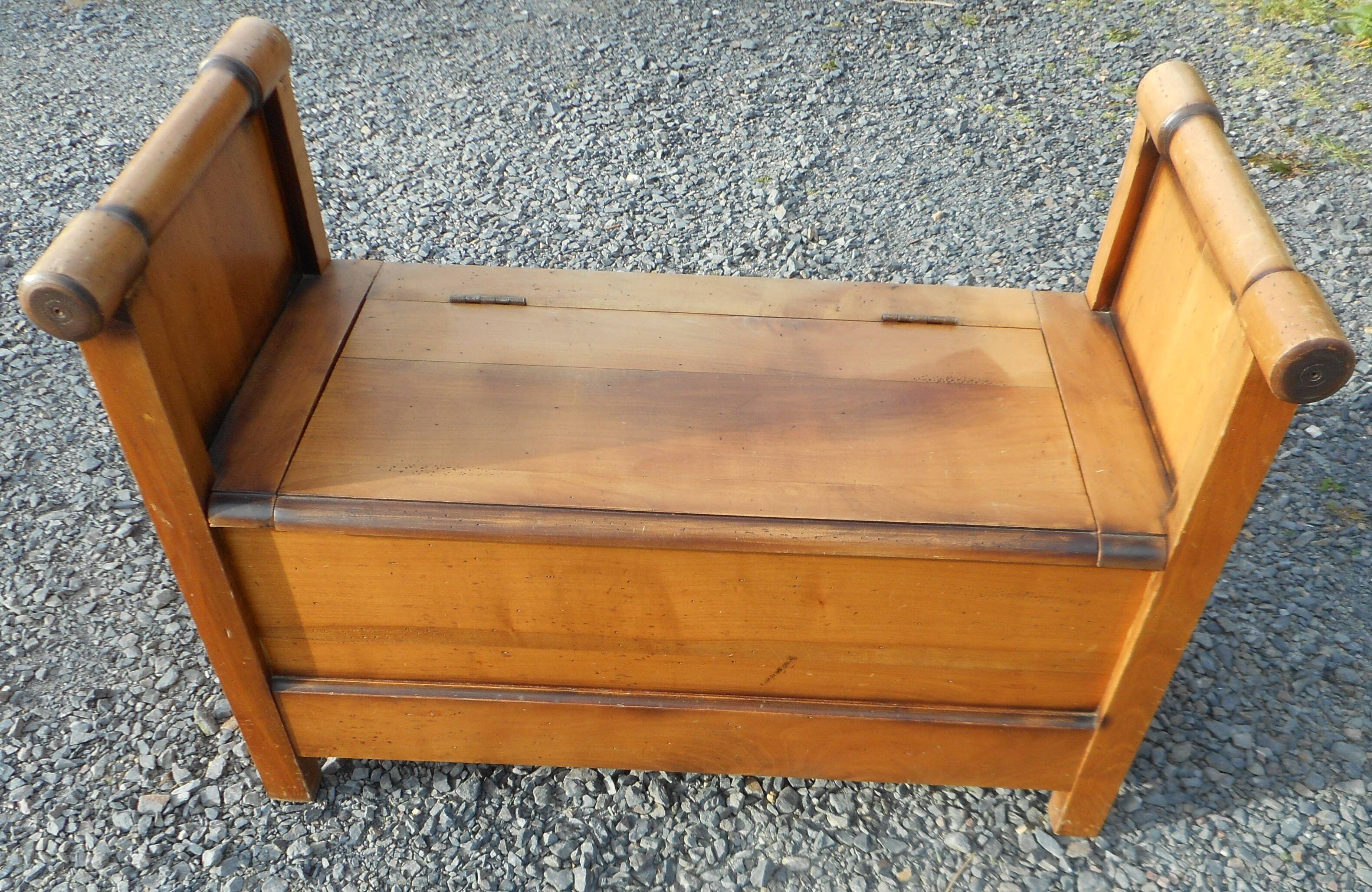 vintage solid wood chest bench (birch)