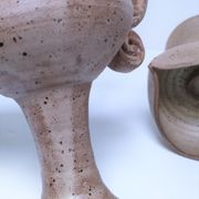 Pair of vintage “heart” sandstone candlesticks