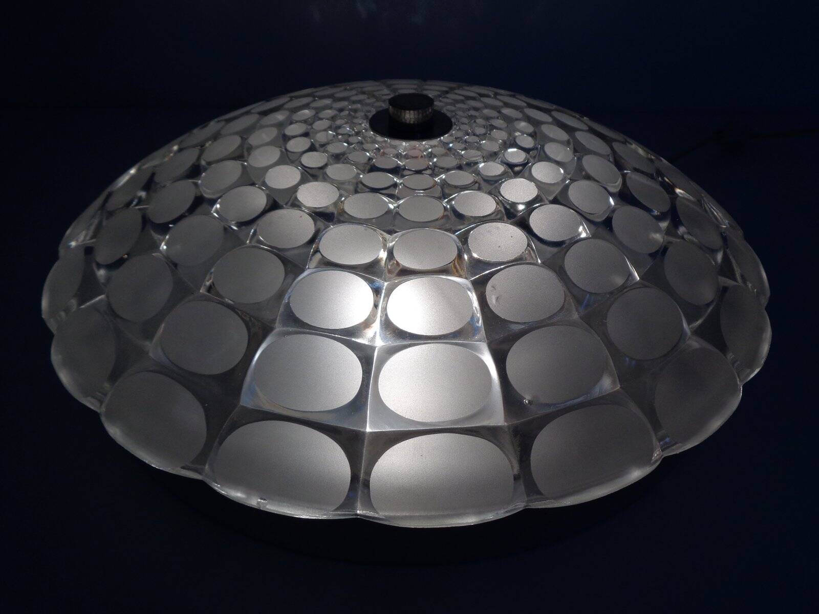 Large German Glass Ceiling Lights, Set of 2, 1960s