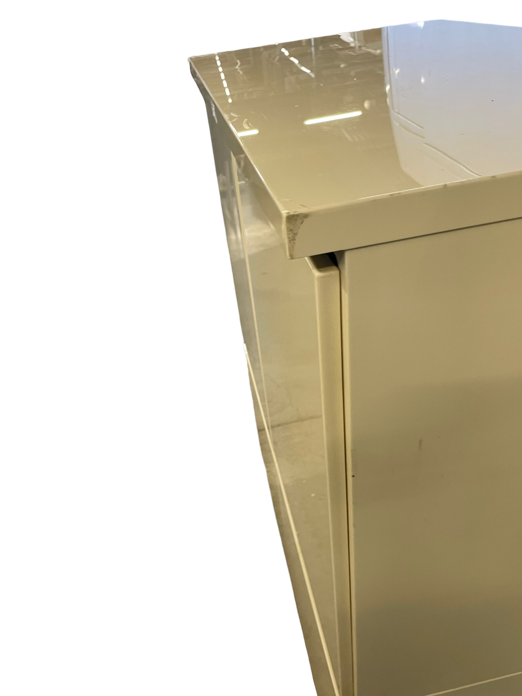 David Lange white lacquered wooden furniture