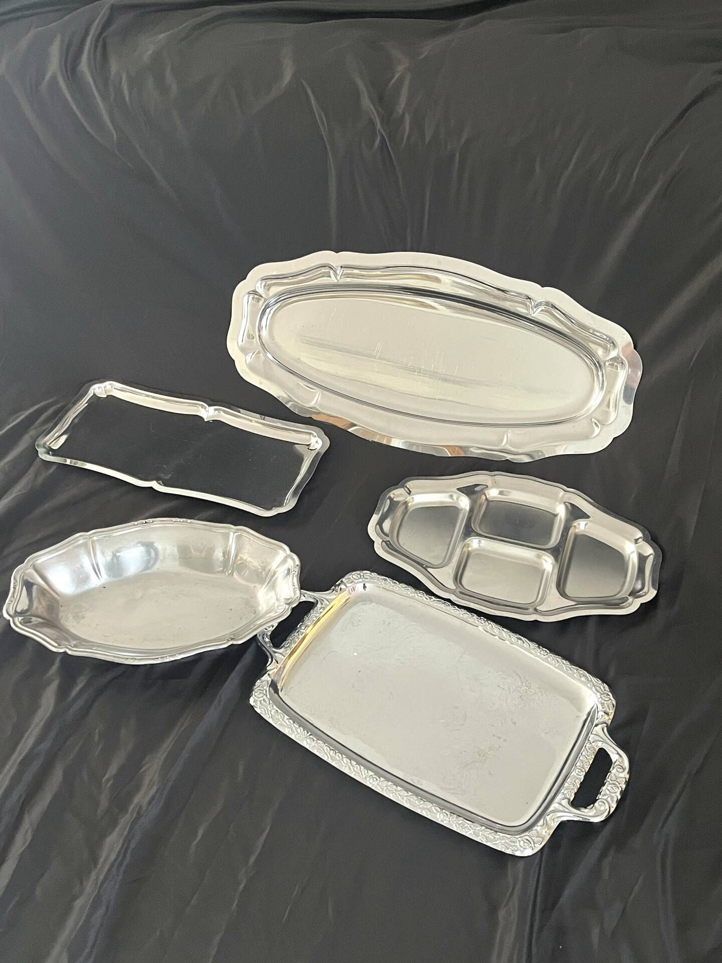 Serving Tray Set of 5, 1960s French Mid Century Tableware,