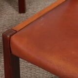 Set of 4 solid elm chairs produced by Self, 1970