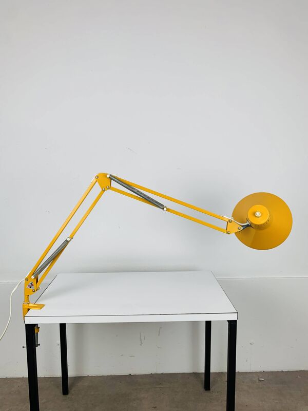 Lampe d'architecte articulée Habitat vintage en métal jaune