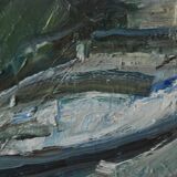 Tableau Expressionniste Bateaux Quais de Seine Paris HST Pierre Gogois