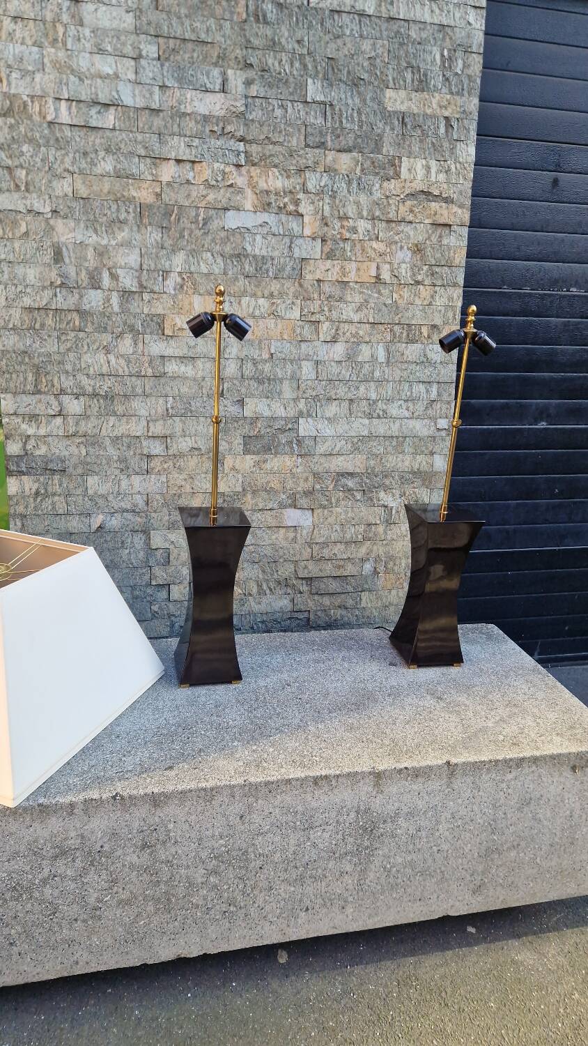 Large pair of Françoise See lamps for Maison Ramsay from the 70s