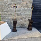 Large pair of Françoise See lamps for Maison Ramsay from the 70s
