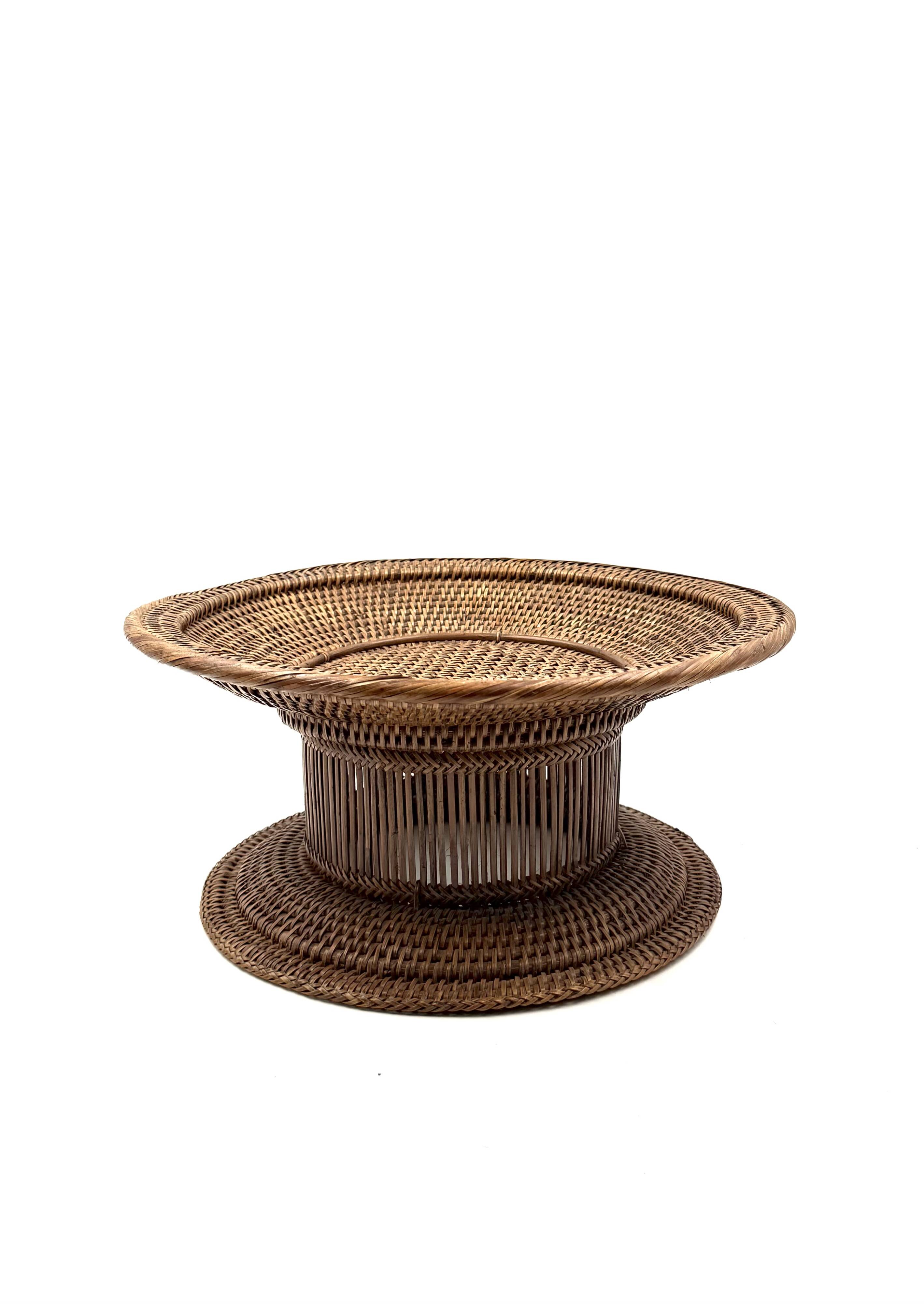 Centre de table, coupe en osier, Italie 1960