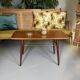 Table basse scandinave teck forme tonneau 1960