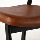 Set of 4 vintage wood and skai sled chairs