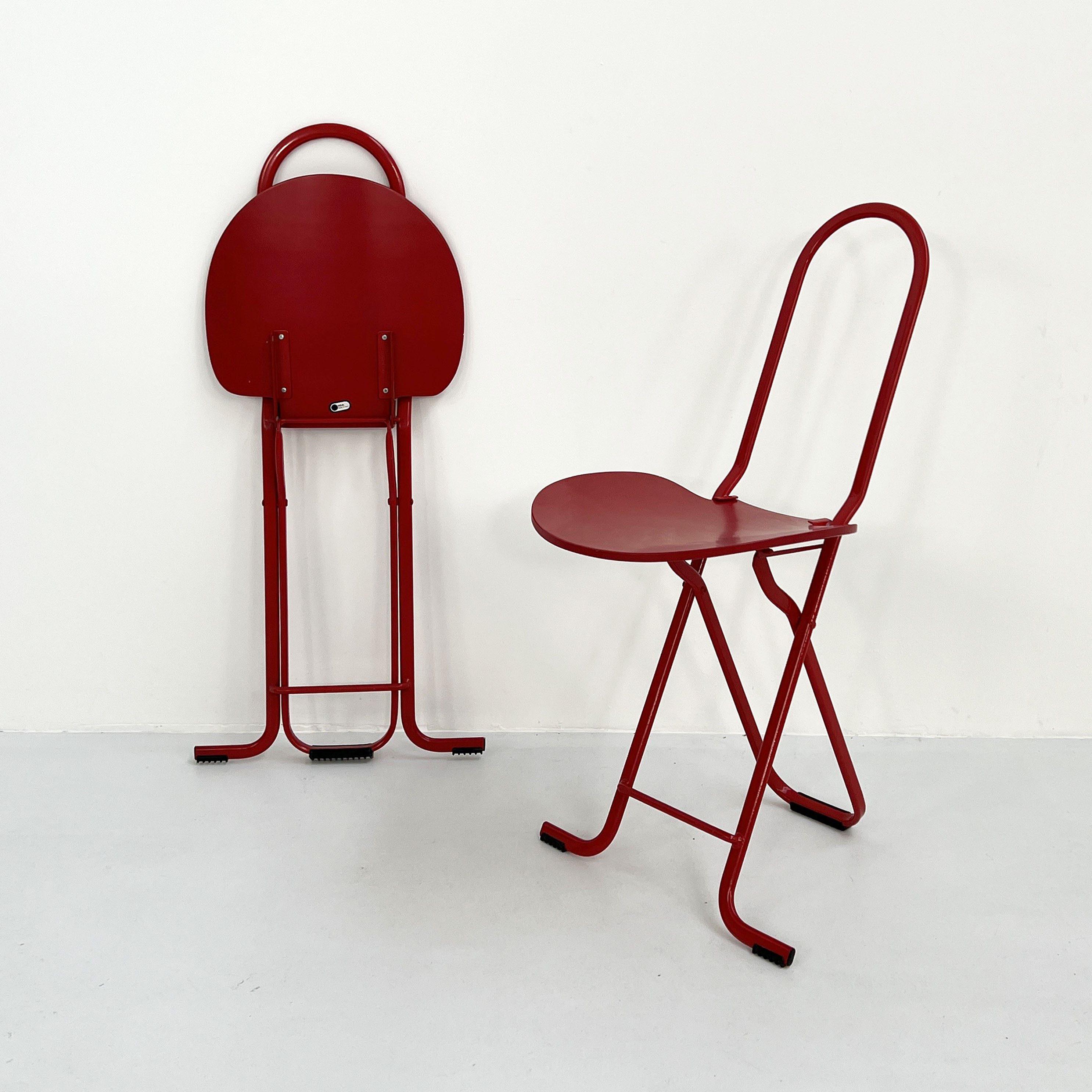Paire de chaises Dafne rouges par Gastone Rinaldi pour Thema, 1970