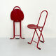 Paire de chaises Dafne rouges par Gastone Rinaldi pour Thema, 1970