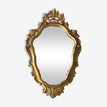 Miroir doré style rocaille XVIII ème 36x57cm
