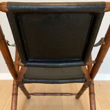 Leather folding armchair