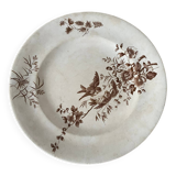 Old flat plate from the Longwy earthenware factory, "Mignon" model