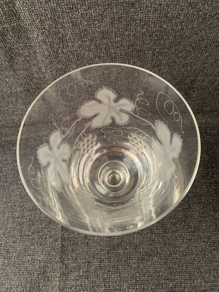 Grande Coupe Cristal Val St Lambert Décor de Pampres