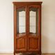 Antique cherry wood display cabinet in Louis XV style