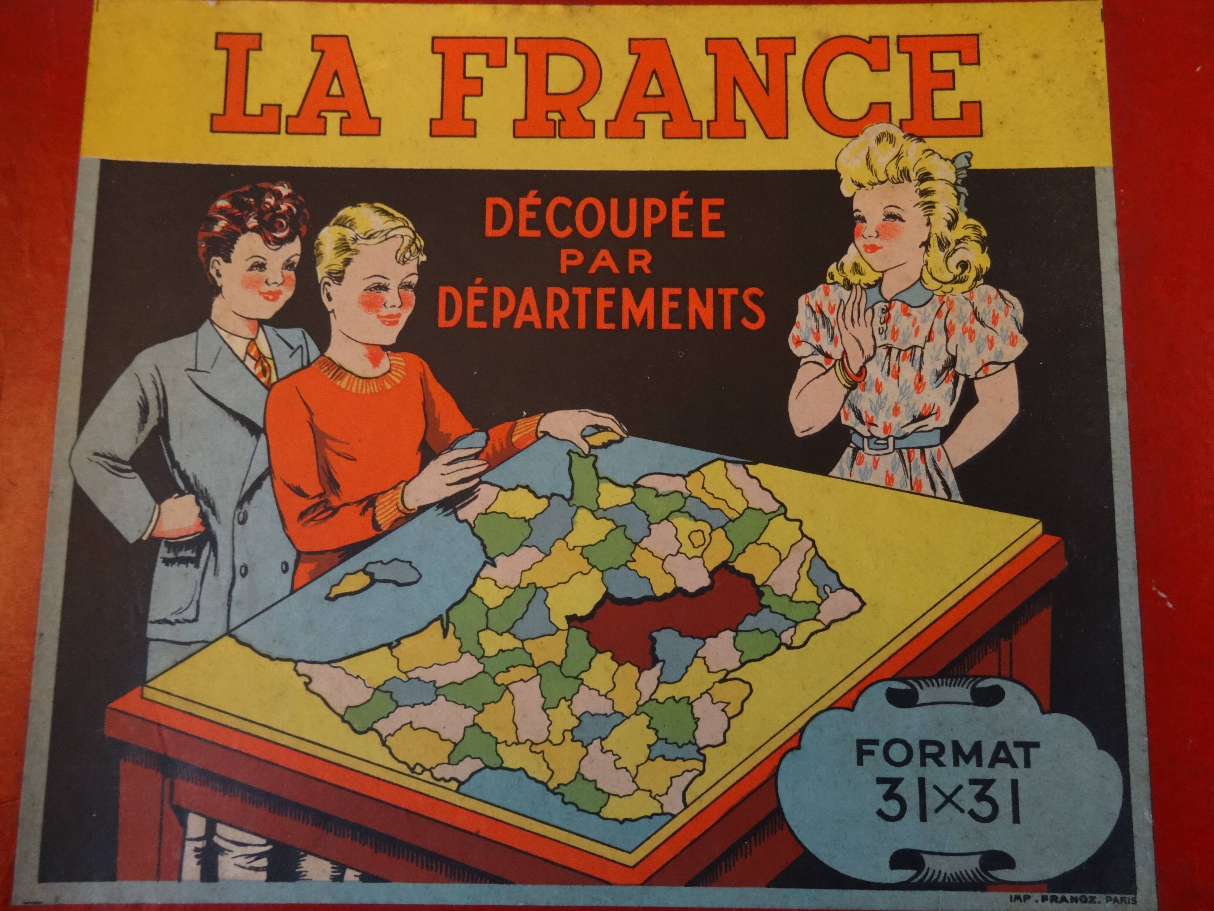 Puzzle game of the French departments