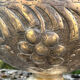 Large silver plated champagne cooler bowl on pedestal with grape