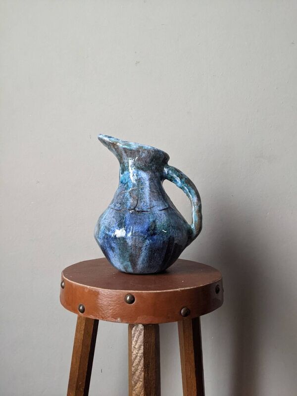 Carafe vintage céramique artisanale vase à anse décoration campagne