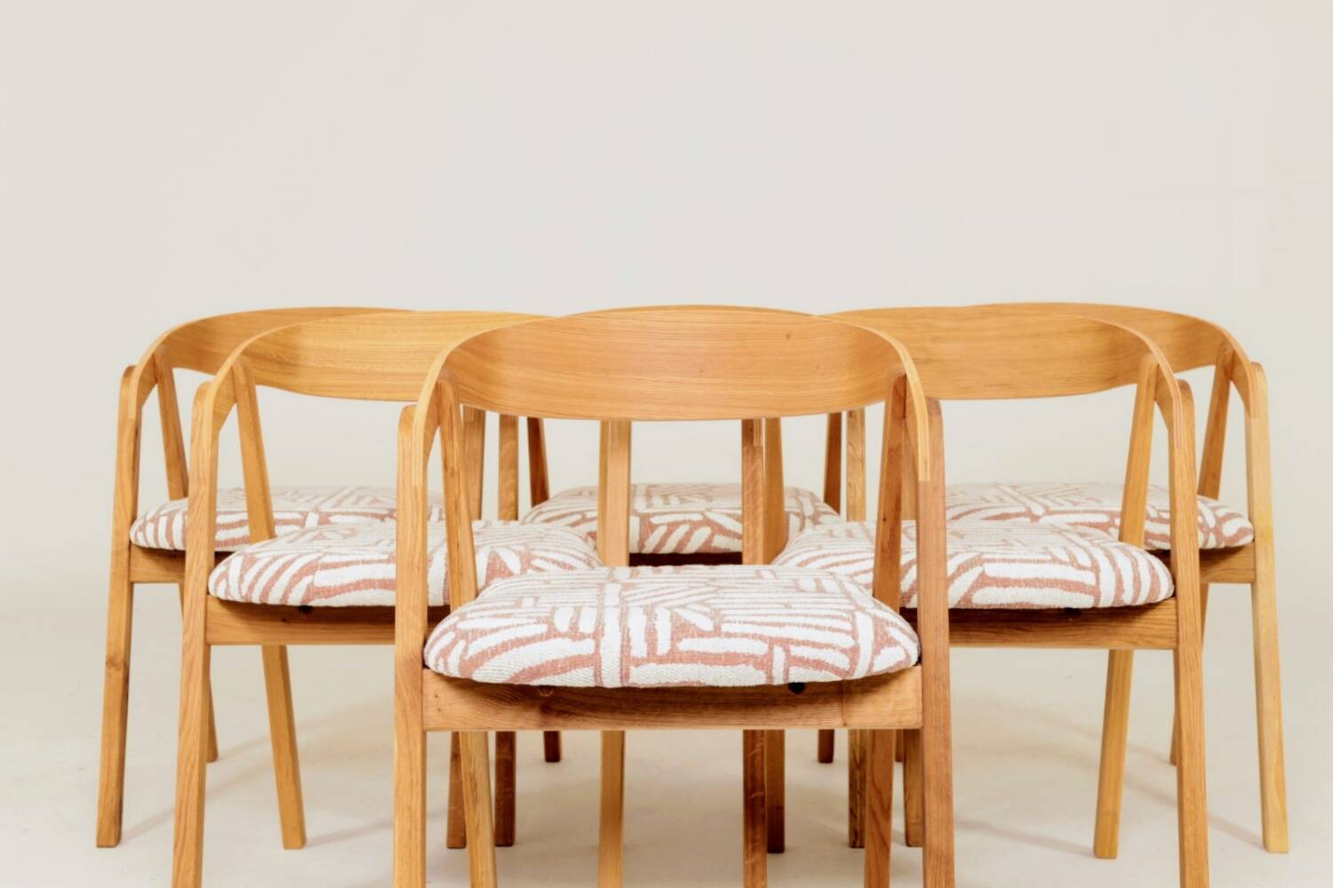 Scandinavian design solid oak dining chairs