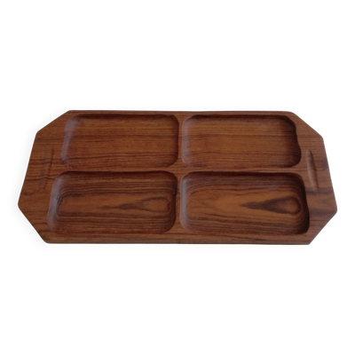 Plateau serviteur rectangulaire en teck massif