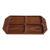 Plateau serviteur rectangulaire en teck massif