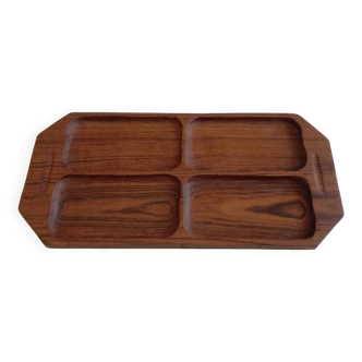 Rectangular serving tray in solid teak