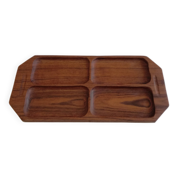 Plateau serviteur rectangulaire en teck massif