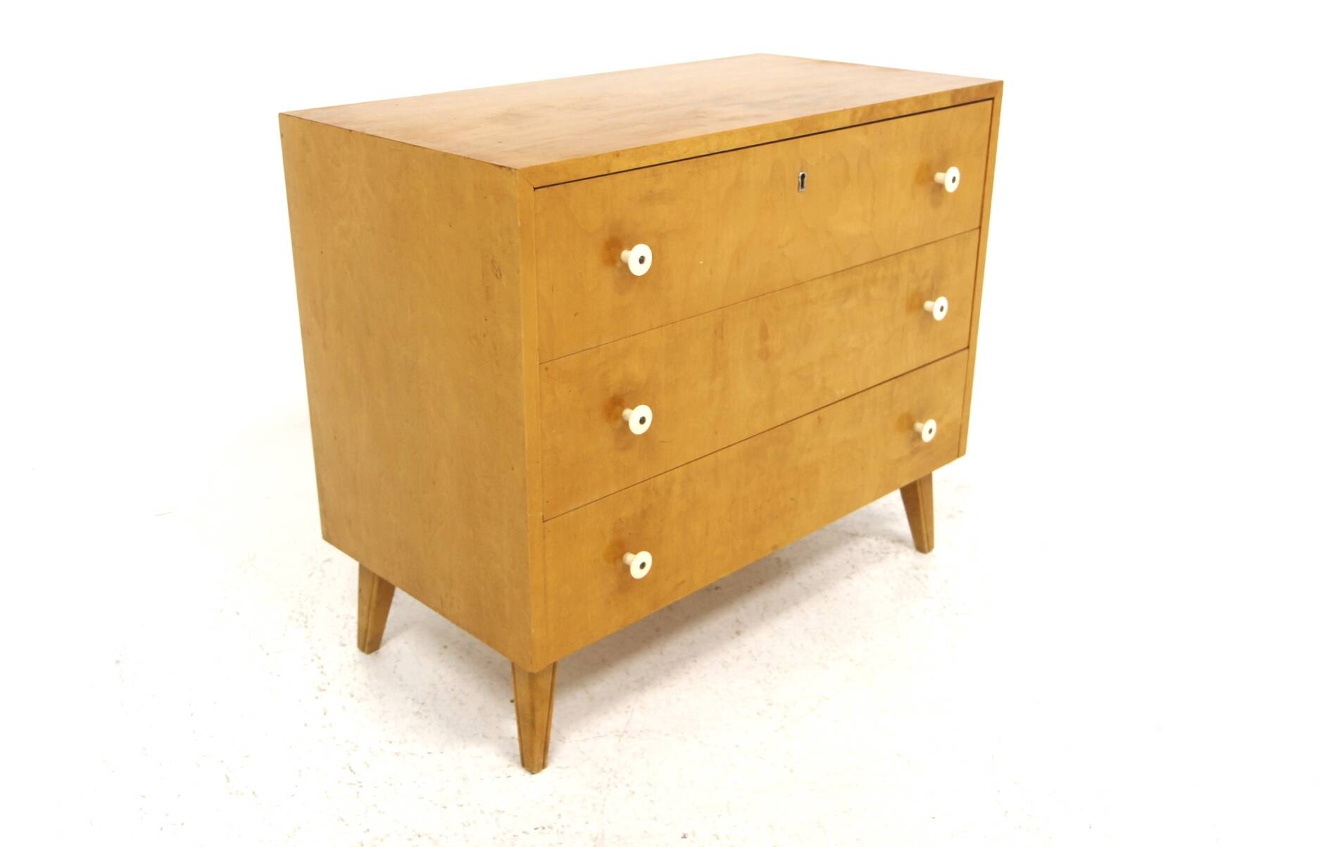 Scandinavian birch chest of drawers, Swedish modern, Sweden, 1940