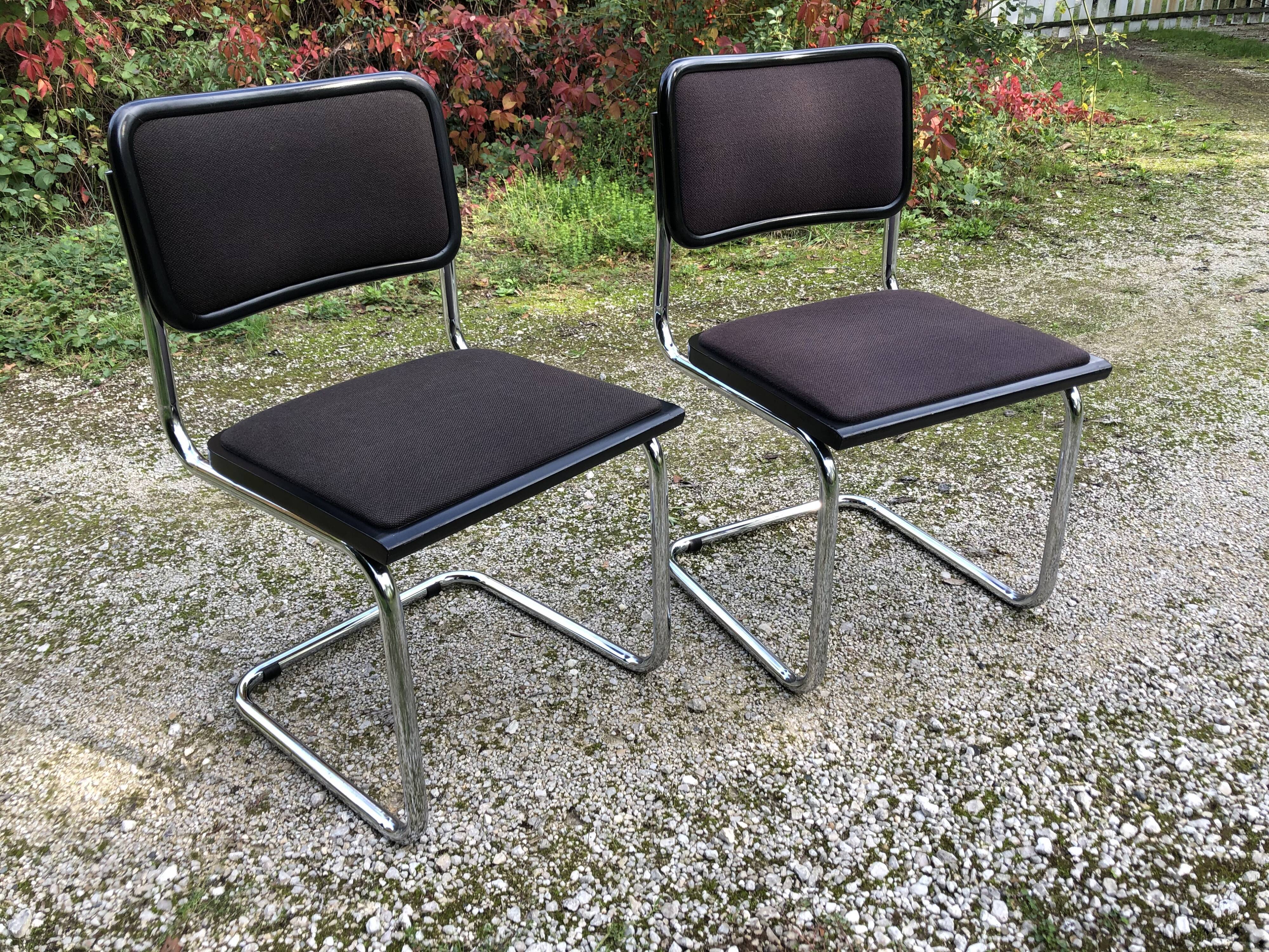 Pair of chairs Cesca B32 Marcel Breuer Italian reissues 90