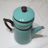 large vintage coffee maker made of enamelled sheet metal