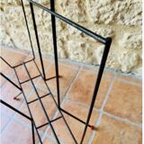 Vintage black metal magazine holder, circa 50's