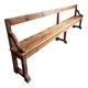 Grand banc ancien en bois avec dossier – fin XIXe siècle, pin et chêne